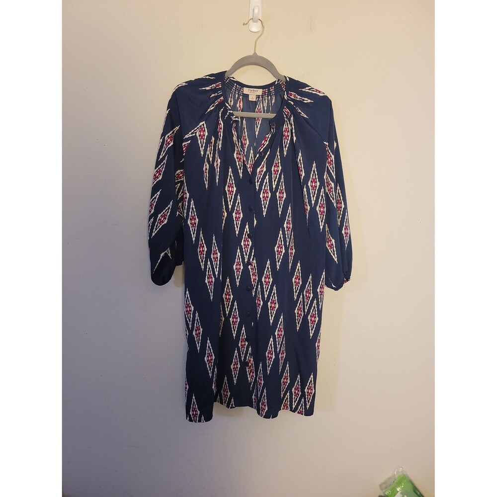 Tucker x Target Navy Ikat Button Front Shift Dress Sz L